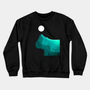 Green peak moon Crewneck Sweatshirt